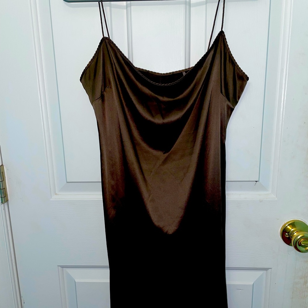 Chocolate color slip dress